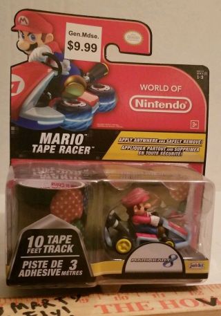 Mario Tape Racer Figure World Of Nintendo Mario Kart 8 Series 1 - 3 Car Moc Track
