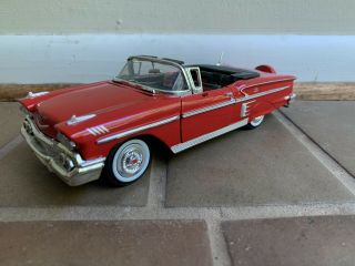 1958 Chevrolet Impala Convertible Red 1/24 Diecast Car Model By Motor Max 73267