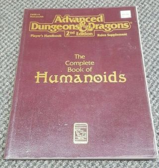 The Complete Book Of Humanoids Advanced Dungeons & Dragons Ad&d 2135