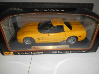 Maisto Special Edition 2001 Chevrolet Corvette Z06 Yellow 1:18 Scale