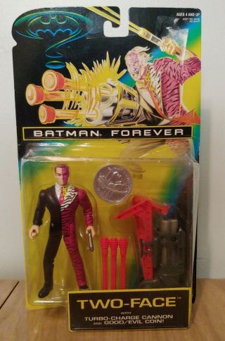 Batman Forever Two - Face With Cannon And Coin 5 " Figure Vintage 1995 Kenner