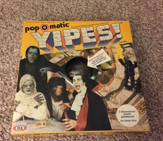 Vintage 1983 Pop O Matic Yipes Board Game Monster Dracula Frankenstein Complete