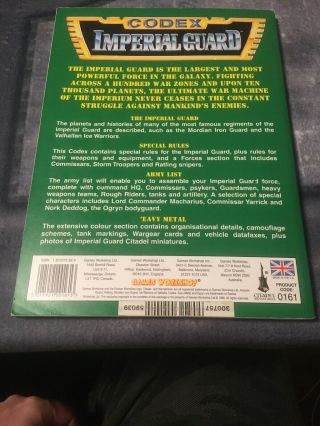 Warhammer 40K Codex Imperial Guard (2nd Edition 1995) Games Workshop Army Book 3