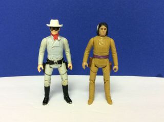 Vintage 1980 The Lone Ranger And Tonto 3 3/4 Action Figures Lr Tv Inc
