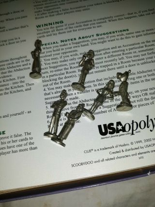 Scooby Doo Where Are You Clue 1999 - 2002 Replacement All 6 Pewter Mover Pawns