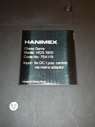 Hanimex Computa computer Chess Board hcg 1900 Hong Kong 3