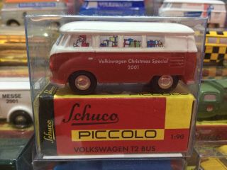 Schuco Piccolo Shell Volkswagen Vw T2 Bus 2001 Christmas Special 1:90 Ho 1:87