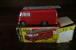 Vintage Schuco Piccolo 756 Fire Truck W/ladder W/brochure