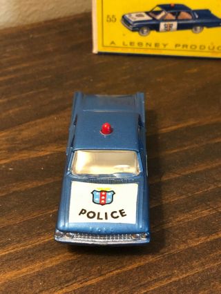 Matchbox 55 Police Car Ford Fairline Blue With Red Light 3
