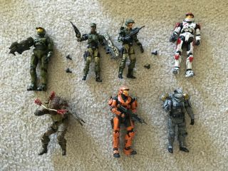 Halo Mcfarlane Misc.  [used Lot]: Spartans,  Marine,  Sgt.  Johnson,  Odst