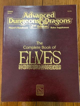 Phbr8 The Complete Book Of Elves Exc Dwarf Ad&d D&d Tsr Dungeons Dragons 2131