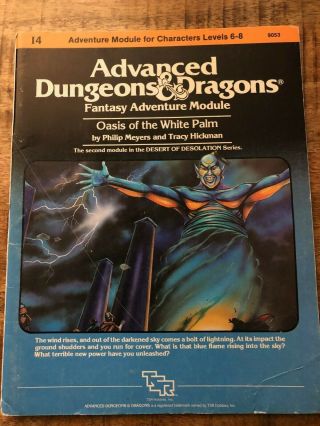 I4 Oasis Of The White Palm Exc D&d Module Ad&d Dungeons Dragons Tsr Adventure