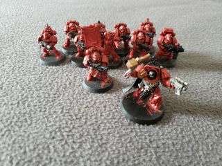 Warhammer 40k Space Marines Blood Angels Tactical Squad And Terminator Captain.