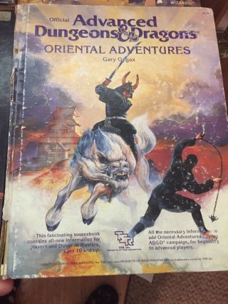 Advanced Dungeons & Dragons Oriental Adventures By Gary Gygax Vintage Tsr 1985