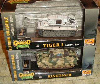 Easy Model - Tiger I Winter Camo & Kingtiger German Wwii Tanks - 1:72 - Boxed
