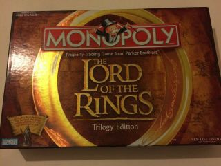 Monopoly Lord Of The Rings Trilogy Edition Board Game Vguc Complete Missing Ring
