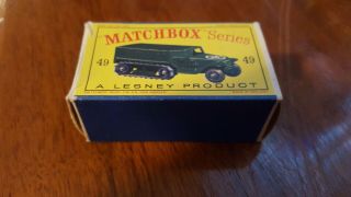Lesney Matchbox Box Only 49 Army Half Track Mark Iii