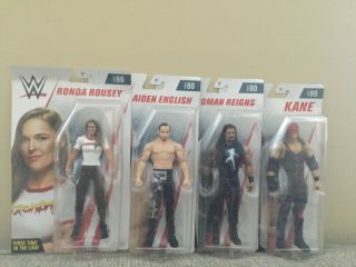 Wwe Series 90 Four Action Figures Ironda Rousey - Kane - Roman Reigns Aiden Engl