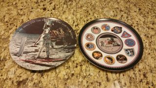 1969 Neil Armstrong Moon Landing And Apollo Commemorative Plates Texas Ware