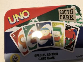 South Park Uno Card Game In Tin Box - Special Edition 2004