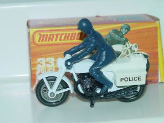 Matchbox 1979 33 Police Motor Cyclist Made In England