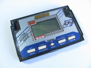 Rare Vintage Gakken Checkerflag Electronic Lcd & Board Game Handheld
