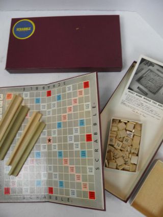 Vintage 1949 Selchow & Righter Scrabble Game Complete - All 100 Tiles