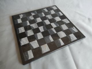 Polished Stone Chessboard,  13 3/4 " Square X 3/8 " Thick