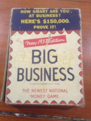 Vintage 1937 Big Business / The Newest National Money Game / Transogram Game