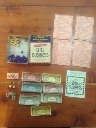 Vintage 1937 BIG BUSINESS / The Newest National Money Game / Transogram Game 2