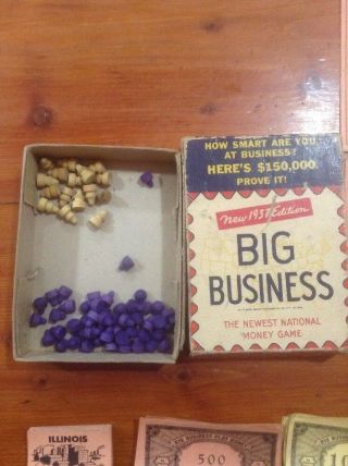 Vintage 1937 BIG BUSINESS / The Newest National Money Game / Transogram Game 4