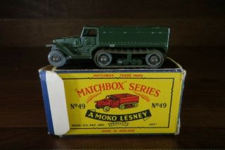 Vintage Moko Lesney Matchbox 49 Army Half Track Mk.  Iii