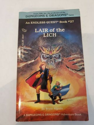 Dungeons And Dragons Lair Of The Lich By Bruce Algozin 1985 Tsr Pb