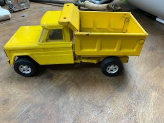 Vintage Structo Hom Pah Yellow Dump Truck Steel Toy - Shape