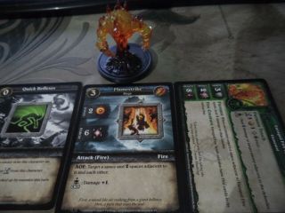 World Of Warcraft Miniatures Enraged Fire Spirit With Cards