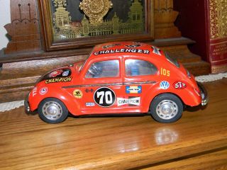 Volkswagen Vw Classic Beetle Bug Red With Painted Decals