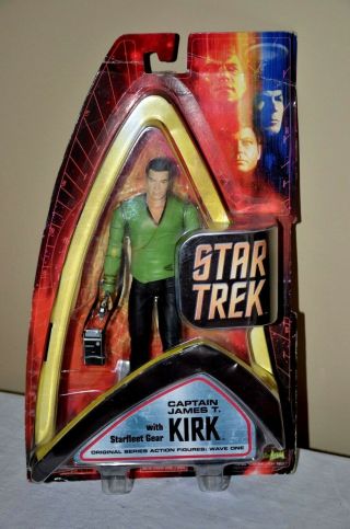 Star Trek Tos Captain Kirk Action Figure Art Asylum Nip 2003 Wave One