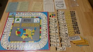 Vintage 1959 Big Business Board Game Transogram Money Complete 3