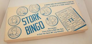 Complete Stork Bingo Vintage Baby Shower Party Game 1957 Leister No 1026