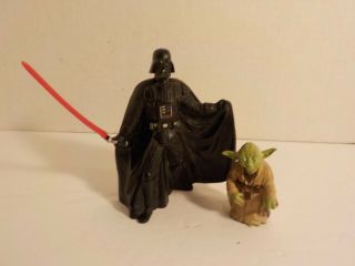 Star Wars Darth Vader And Yoda 4 " 3.  75 " Vinyl Pvc Collectible Figurines