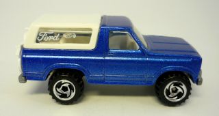 Hot Wheels Ford Bronco Mattel Die - Cast Blue W/ Motorcycle 1:64 1980