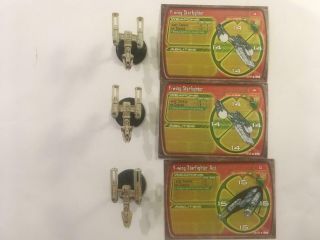 Star Wars Starship Battles 3 Y - Wing Starfighters (1 Ace) With Cards 29 & 30/60