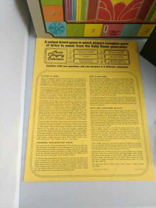 Play It Again Jukebox Apollo Edition (1985) Music Trivia Board Game 4