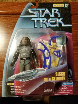 Star Trek Sisko As A Klingon Action Figure Warp Factor Series 2 Playmates 1997