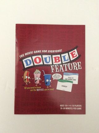 DOUBLE FEATURE board game 120 CARDS & INSTRUCTIONS complete set replacement 2