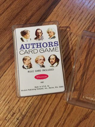 Vintage Whitman Authors Card Game Complete With Case