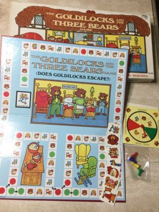 Vintage 1973 Goldilocks And The Three Bears Board Game By Cadaco Complete
