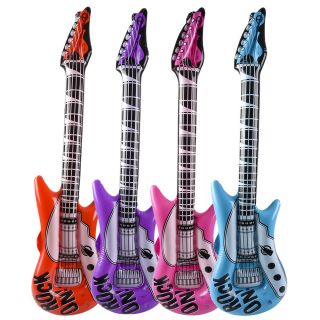 (set Of 4) 42 " Rock Guitar Inflatable - Inflate Blow Up Toy Party Decoration