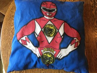Vintage 1993 Mighty Morphin Power Rangers 18 " Pillow Double Sided
