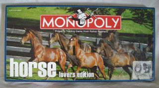 Vintage 2007 Horse Lovers Edition Monopoly Board Game Parker Bros Usa